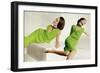 Model in Green Malcolm Starr Dress with Shoulder Sashes and Model in Green Oleg Cassini Dress-null-Framed Premium Photographic Print
