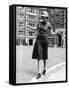 Model in Hat, Sweater and Skirt, Appearing to Balance on Curb, c.1938-Alfred Eisenstaedt-Framed Stretched Canvas