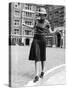 Model in Hat, Sweater and Skirt, Appearing to Balance on Curb, c.1938-Alfred Eisenstaedt-Stretched Canvas