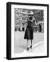 Model in Hat, Sweater and Skirt, Appearing to Balance on Curb, c.1938-Alfred Eisenstaedt-Framed Photographic Print