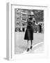 Model in Hat, Sweater and Skirt, Appearing to Balance on Curb, c.1938-Alfred Eisenstaedt-Framed Photographic Print