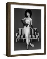 Model in John Cavanagh's Strapless Evening Gown, Spring 1957-John French-Framed Giclee Print