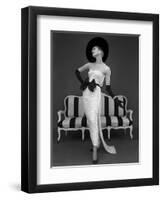 Model in John Cavanagh's Strapless Evening Gown, Spring 1957-John French-Framed Premium Giclee Print