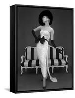 Model in John Cavanagh's Strapless Evening Gown, Spring 1957-John French-Framed Stretched Canvas