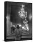 Model in Ostrich Feather Trimmed Gown Pausing to Regard Herself in Grand Mirror of Molyneux Atelier-Alfred Eisenstaedt-Framed Stretched Canvas