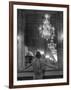 Model in Ostrich Feather Trimmed Gown Pausing to Regard Herself in Grand Mirror of Molyneux Atelier-Alfred Eisenstaedt-Framed Photographic Print