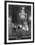 Model in Ostrich Feather Trimmed Gown Pausing to Regard Herself in Grand Mirror of Molyneux Atelier-Alfred Eisenstaedt-Framed Photographic Print