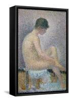Model in Profile, 1886-Georges Seurat-Framed Stretched Canvas