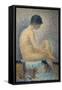 Model in Profile-Georges Seurat-Framed Stretched Canvas