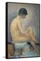 Model in Profile-Georges Seurat-Framed Stretched Canvas