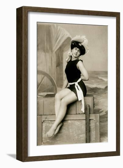 Model in swimsuit-French School-Framed Photographic Print