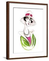 Model in wide-brimmed had-Neale Osborne-Framed Giclee Print