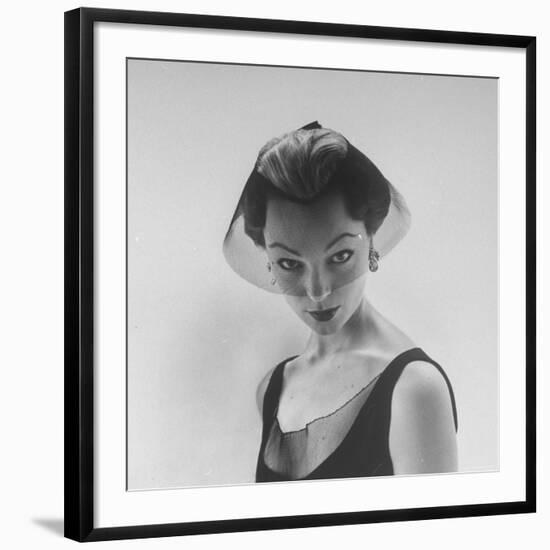 Model Ivy Nicholson Showing Off a Design by Hubert de Givenchy-Nat Farbman-Framed Photographic Print