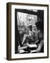 Model Jean Patchet Seated on a Fire Escape, Talks with Eileen Ford, New York, NY, 1948-Nina Leen-Framed Photographic Print