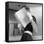 Model Jean Patchett Modeling Cheap White Touches That Set Off Expensive Black Dress-Nina Leen-Framed Stretched Canvas