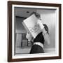 Model Jean Patchett Modeling Cheap White Touches That Set Off Expensive Black Dress-Nina Leen-Framed Premium Photographic Print