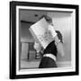 Model Jean Patchett Modeling Cheap White Touches That Set Off Expensive Black Dress-Nina Leen-Framed Premium Photographic Print