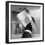 Model Jean Patchett Modeling Cheap White Touches That Set Off Expensive Black Dress-Nina Leen-Framed Photographic Print