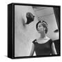 Model Jean Patchett Modeling Huge Woolworth Earrings, Pearls, and Rhinestone Clips-Nina Leen-Framed Stretched Canvas