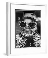 Model June Pickney Sporting Leopard Fur Coat and Huge Leopard Fur Rimmed Sunglasses-Stan Wayman-Framed Photographic Print