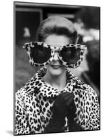 Model June Pickney Sporting Leopard Fur Coat and Huge Leopard Fur Rimmed Sunglasses-Stan Wayman-Mounted Photographic Print