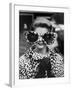 Model June Pickney Sporting Leopard Fur Coat and Huge Leopard Fur Rimmed Sunglasses-Stan Wayman-Framed Photographic Print