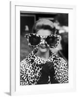 Model June Pickney Sporting Leopard Fur Coat and Huge Leopard Fur Rimmed Sunglasses-Stan Wayman-Framed Photographic Print