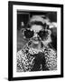 Model June Pickney Sporting Leopard Fur Coat and Huge Leopard Fur Rimmed Sunglasses-Stan Wayman-Framed Photographic Print