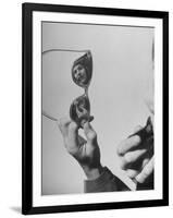 Model Lilly Fernandez Using Sunglasses as a Mirror-Martha Holmes-Framed Photographic Print