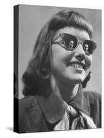 Model Lilly Fernandez Wearing a Pair of Mirror Glasses-Martha Holmes-Stretched Canvas