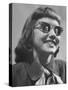 Model Lilly Fernandez Wearing a Pair of Mirror Glasses-Martha Holmes-Stretched Canvas