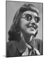 Model Lilly Fernandez Wearing a Pair of Mirror Glasses-Martha Holmes-Mounted Photographic Print