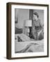 Model Loretta North with Small Kangaroos at the Australian Embassy Putting a Sick Kangaroo to Bed-null-Framed Premium Photographic Print