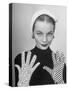 Model Martha Boss, Modeling Mismatched Gloves-Nina Leen-Stretched Canvas