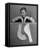 Model Modeling Elbow Length Gloves-Nina Leen-Framed Stretched Canvas
