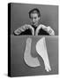 Model Modeling Elbow Length Gloves-Nina Leen-Stretched Canvas