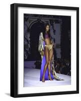 Model Naomi Campbell on Fashion Runway-Dave Allocca-Framed Premium Photographic Print