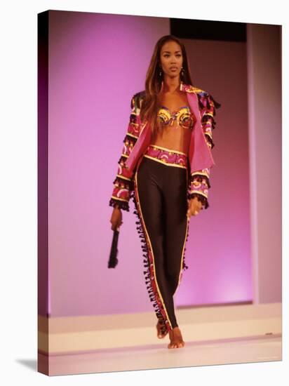 Model Naomi Campbell on Fashion Show Runway-null-Stretched Canvas