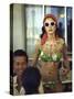 Model Naty Abascal Wearing Bikini, Showing Off Designs on Chest and Stomach at Paradise Islands-Bill Eppridge-Stretched Canvas