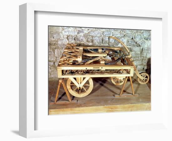 Model of a Car Driven by Springs, Made from One of Leonardo's Drawings-Leonardo da Vinci-Framed Giclee Print