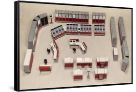 Model of a Computer Room Layout-Heinz Zinram-Framed Stretched Canvas