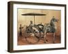 Model of a Horse-Drawn Cart with Driver and an Attendant, Wuwei Gansu-null-Framed Giclee Print