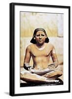 Model of a Seated Scribe, Ancient Egyptian, 5th Dynasty, 2498-2345 Bc-null-Framed Photographic Print
