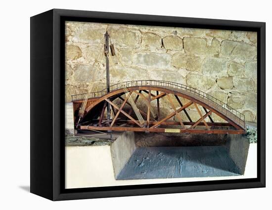 Model of a Swing Bridge Made from One of Leonardo's Drawings-Leonardo da Vinci-Framed Stretched Canvas