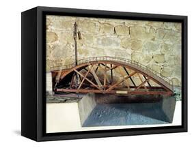 Model of a Swing Bridge Made from One of Leonardo's Drawings-Leonardo da Vinci-Framed Stretched Canvas