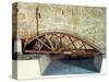 Model of a Swing Bridge Made from One of Leonardo's Drawings-Leonardo da Vinci-Stretched Canvas