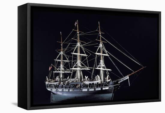 Model of an 18th Century Whaling Vessel (Wood)-American-Framed Stretched Canvas