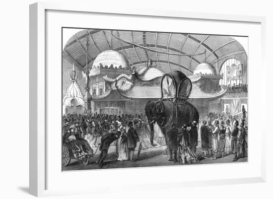 Model of an Elephant in the Siamese Section of the Machine Gallery, 1867-null-Framed Giclee Print
