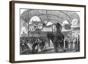 Model of an Elephant in the Siamese Section of the Machine Gallery, 1867-null-Framed Giclee Print