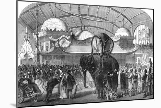 Model of an Elephant in the Siamese Section of the Machine Gallery, 1867-null-Mounted Giclee Print